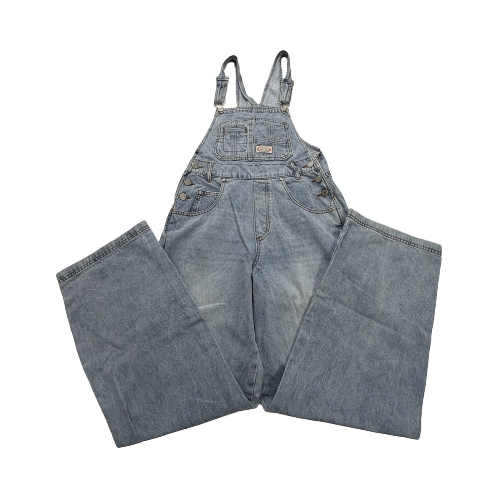 Lana Roux Overalls Women S Light Blue Wide Leg Denim Cotton Blend Boho